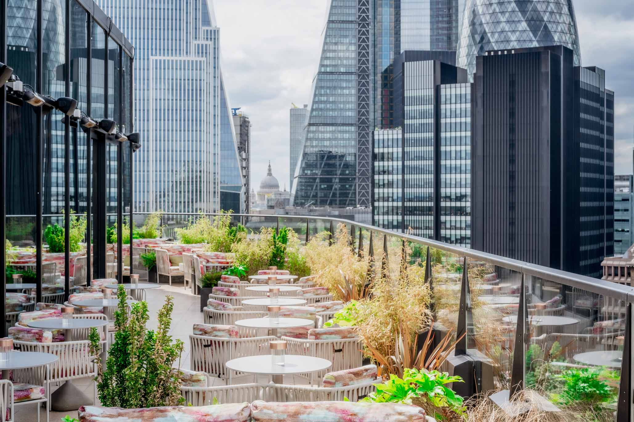 Views across The City of London from Florattica Rooftop Terrace